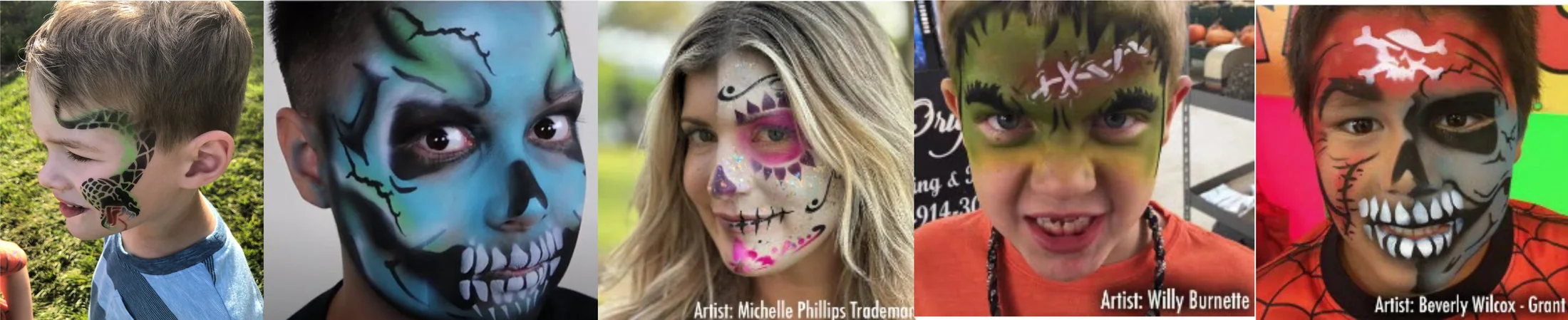 More examples of colorful face painting