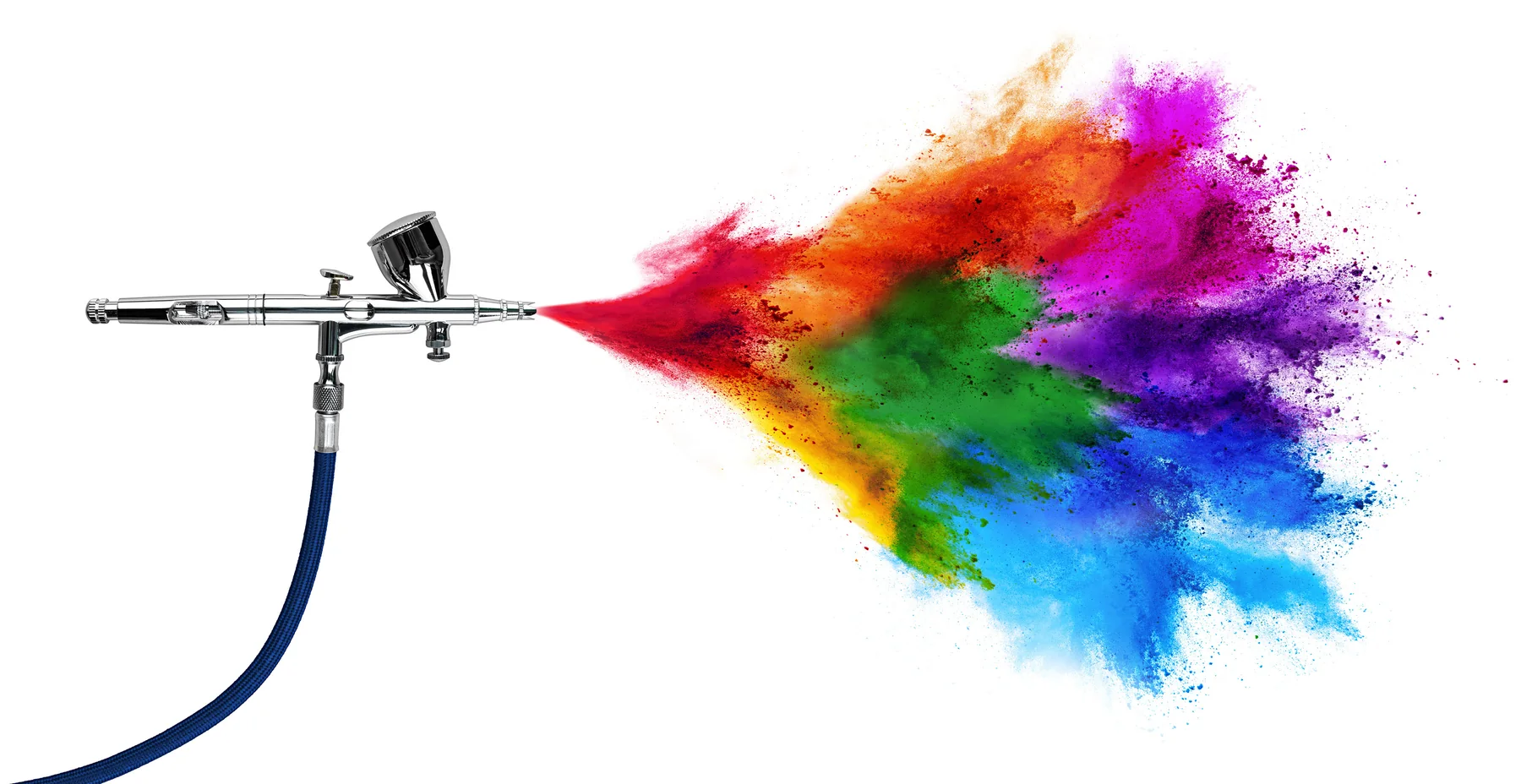 Colorful airbrush paint-spray logo