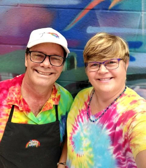 Jeff and Denise, the face-painting team